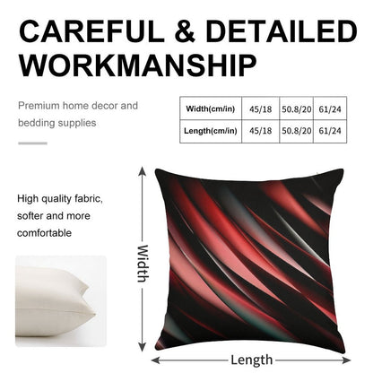 Decorative Red And Black Linen Throw Pillow Cover