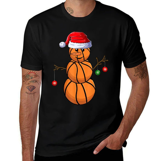 Basketball Snowman Balls Christmas Pajama For Men Boys Kid  Moisture-wicking T-Shirt