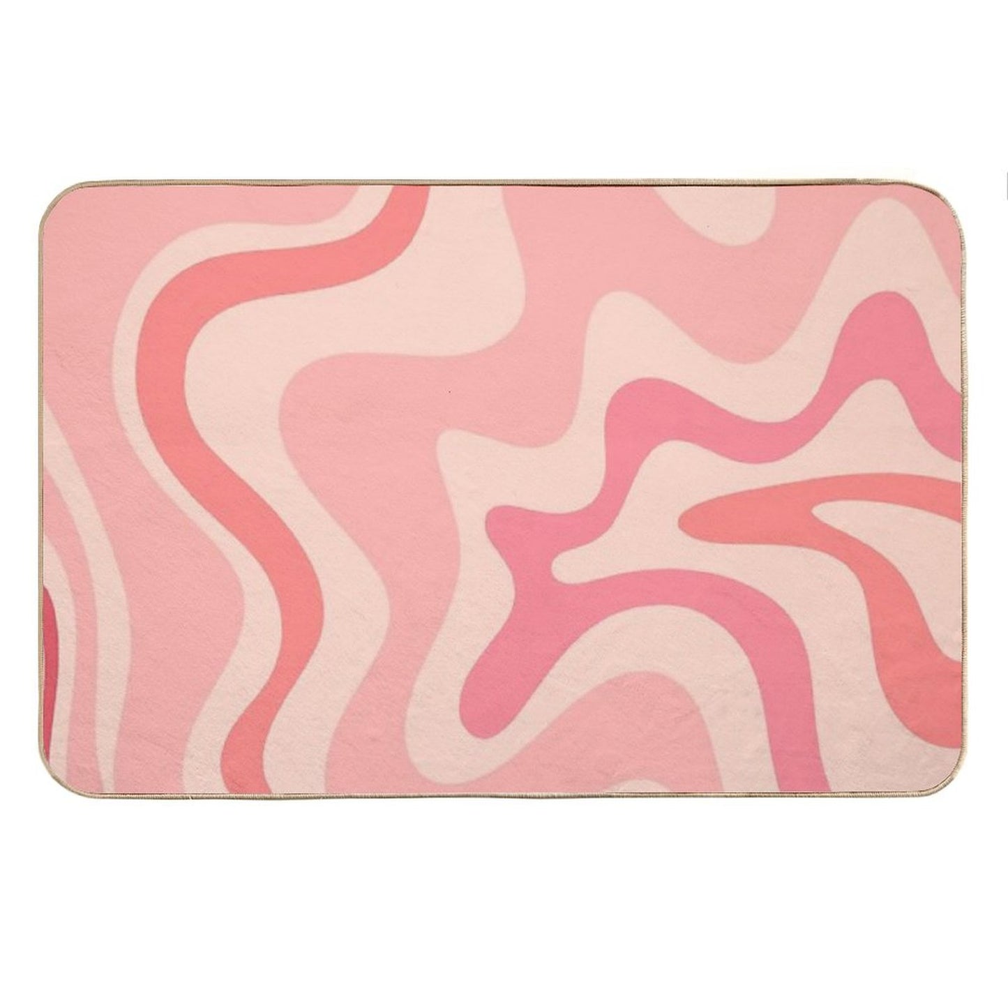 Liquid Swirl Retro Contemporary Abstract in Soft Blush Pink Bath Mat