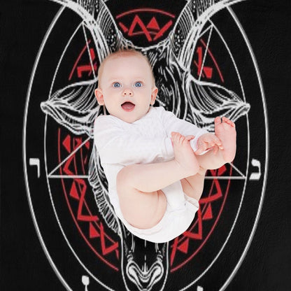 Satanic Goat Baphomet Circle Satan Symbol  Lucifer Devil Throw Blanket