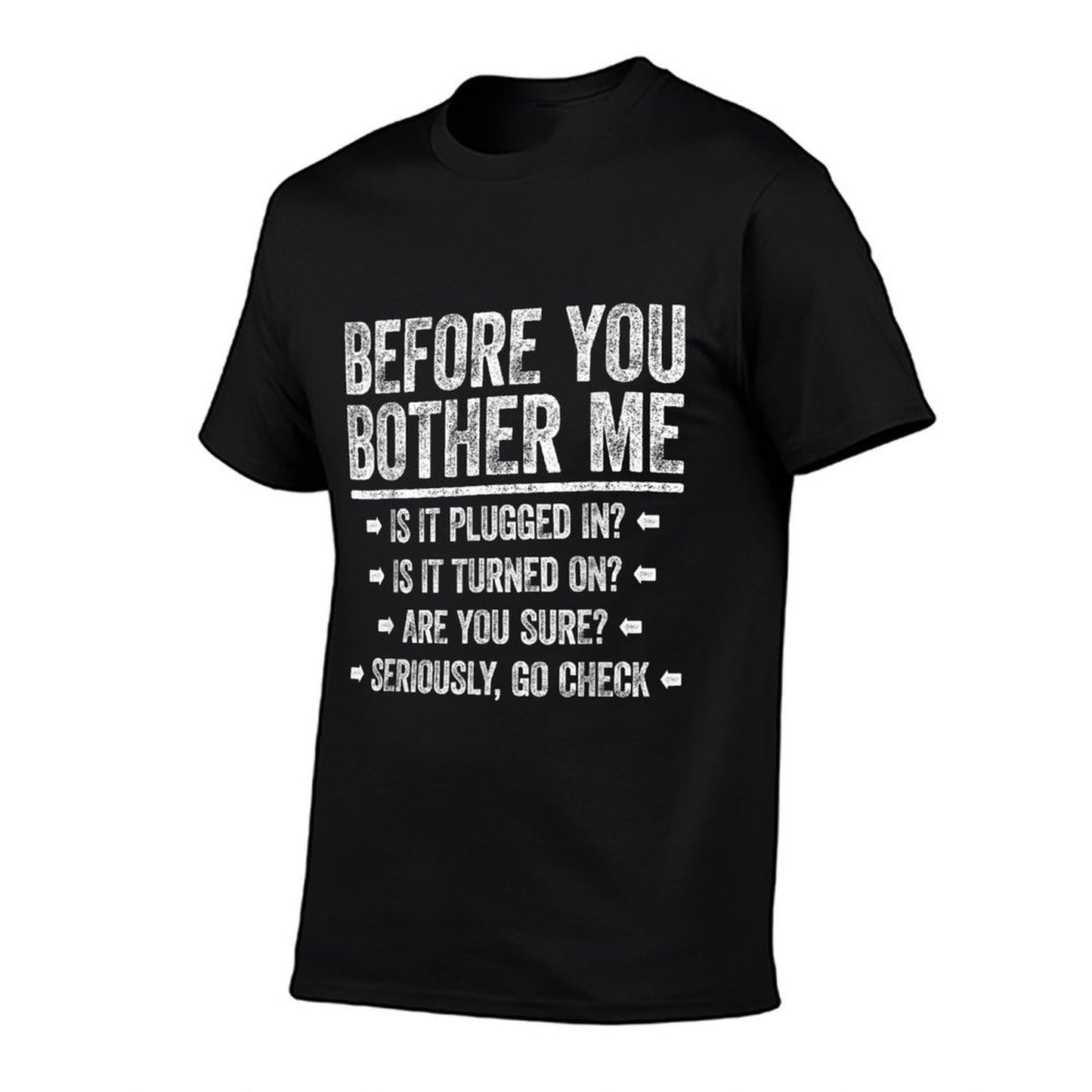 Before You Bother Me Funny Men Women Tech Support  Heathered Texture T-Shirt