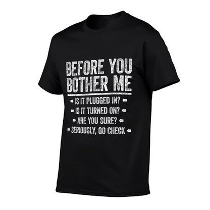 Before You Bother Me Funny Men Women Tech Support  Heathered Texture T-Shirt