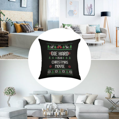Die Hard Is A Christmas Movie Linen Throw Pillow Cover