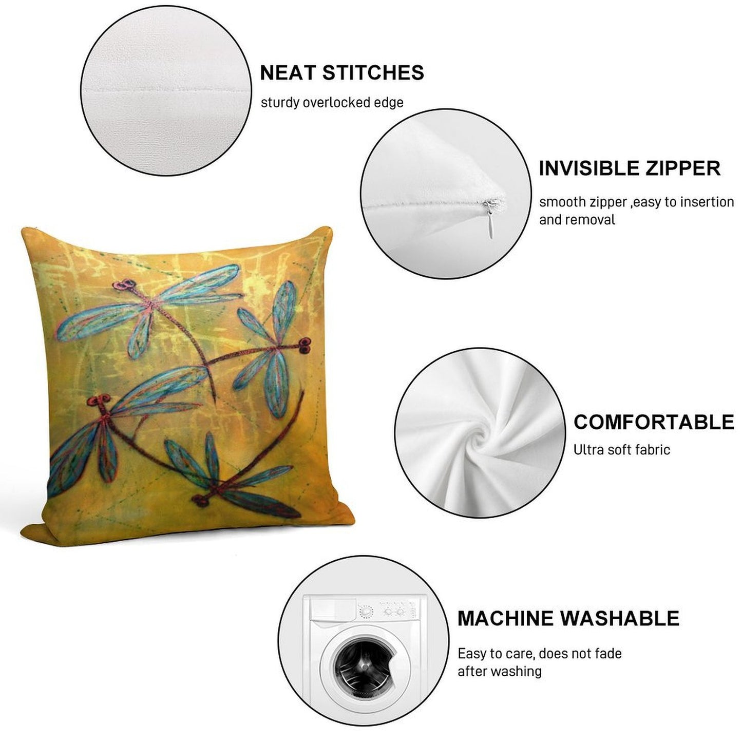 Dragonfly Haze Soft Anti-Pilling Throw Pillow