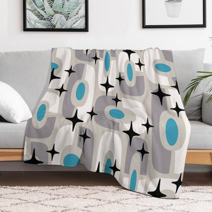 Retro Mid Century Atomic Composition 259 Throw Blanket