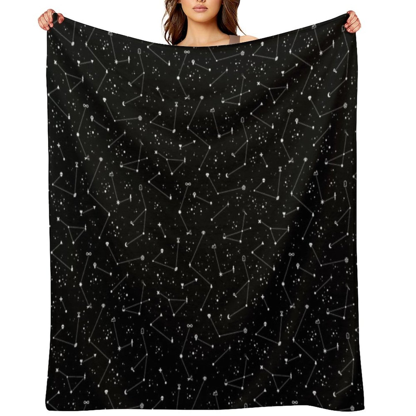 Constellations (Black) Throw Blanket