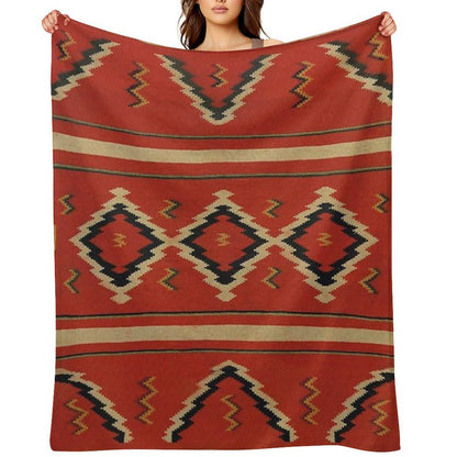 Navajo Textile  Native American Weaving Pattern 26 Throw Blanket