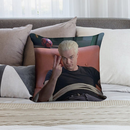 Spike Peace Sign Buffy The Vampire Slayer Soft Skin-Friendly Throw Pillow