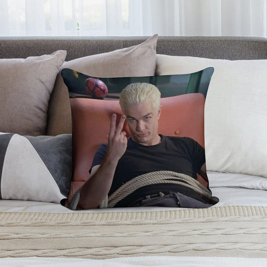 Spike Peace Sign Buffy The Vampire Slayer Soft Skin-Friendly Throw Pillow