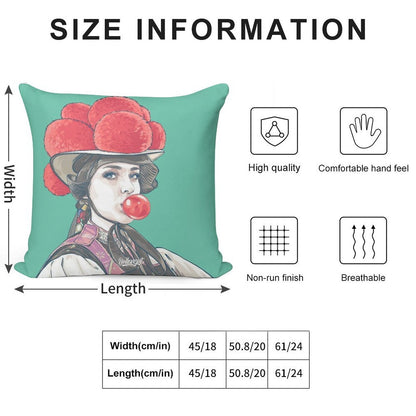 Black Forest Girl Emma with Bubblegum Soft Ultra-Soft Texture Throw Pillow