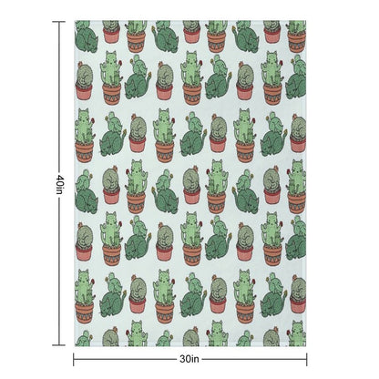 Cactus Cats Throw Blanket