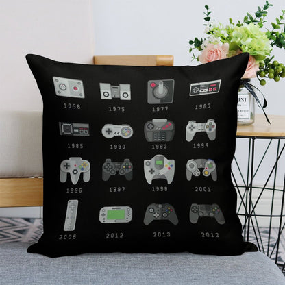 Geek Gaming Controllers Linen Throw Pillow Cover