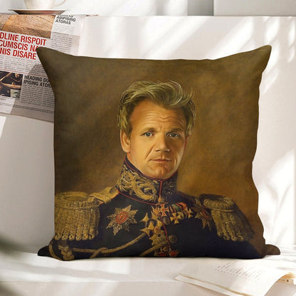 Gordon Ramsay - Replaceface Linen Throw Pillow Cover