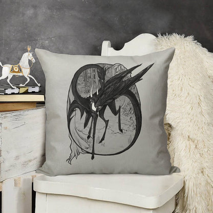 The Motherfather - Monochrome Linen Throw Pillow Cover
