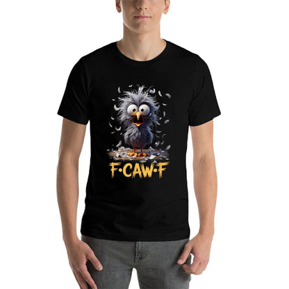 F-Caw-F Messy Bird Shocked Face Feather Chaos Cartoon Humor  Odor-resistant T-Shirt