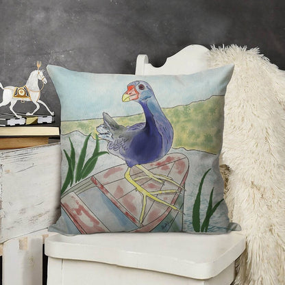 Jewel of The Marsh Linen Throw Pillow Cover