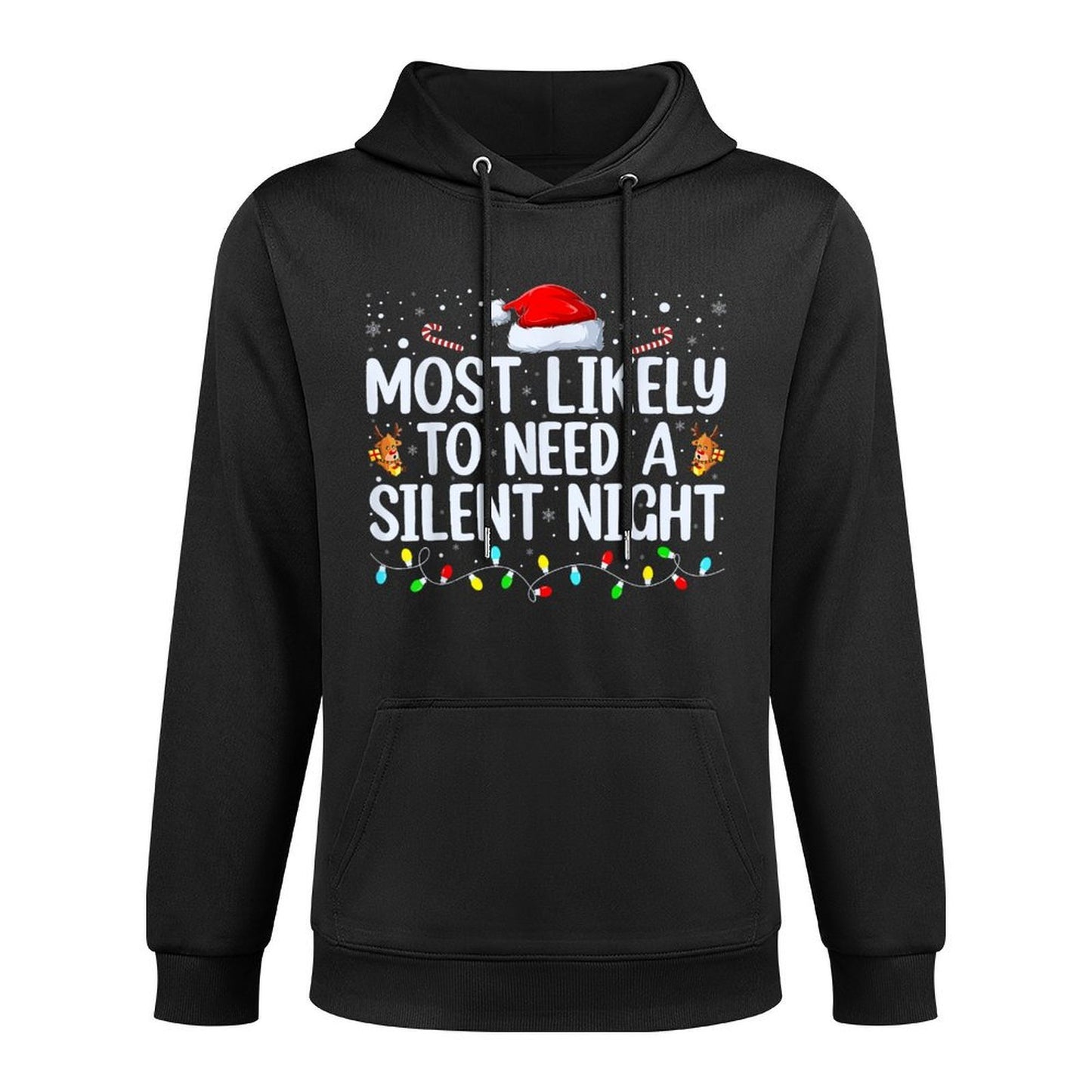 Most Likely to Need A Silent Night Family Christmas Pajamas Easy Care Hoodie