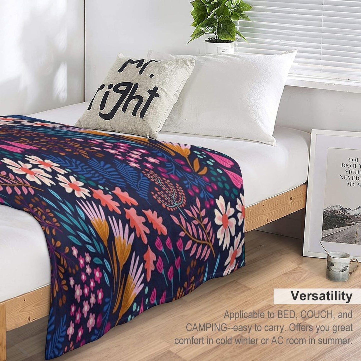 BLISS Flower Field Throw Blanket