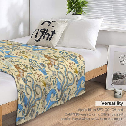 Minoan Fresco Motifs Pattern Throw Blanket