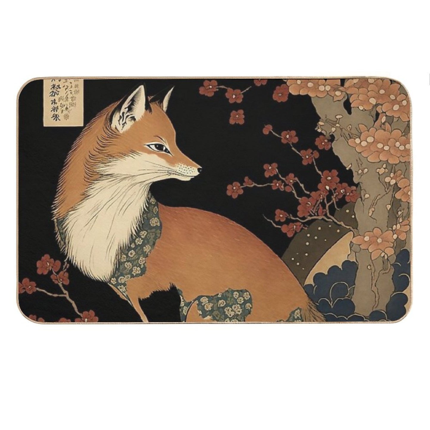 Fox Among The Flowers Bath Mat