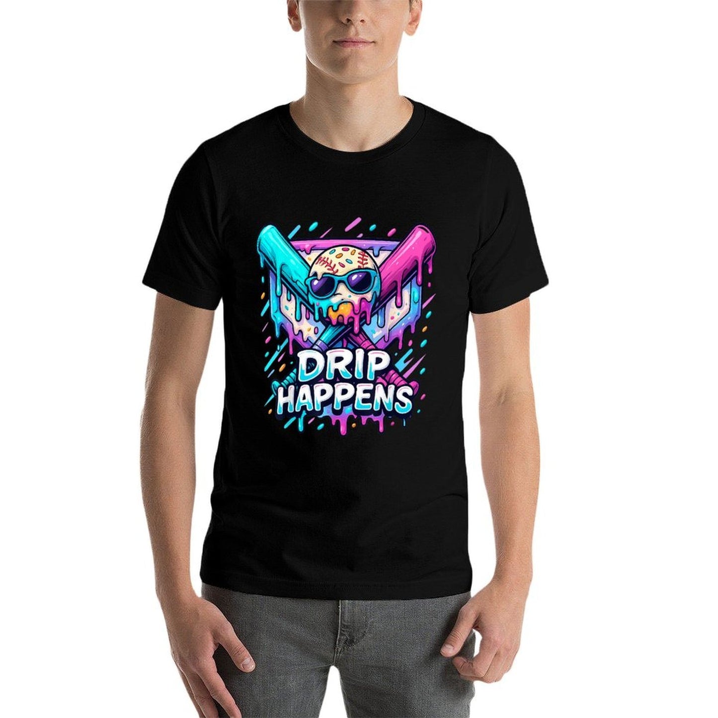 Baseball Lifestyle 101 Apparel Youth Baseball Drip IceCream  Summer-ready Fabric T-Shirt