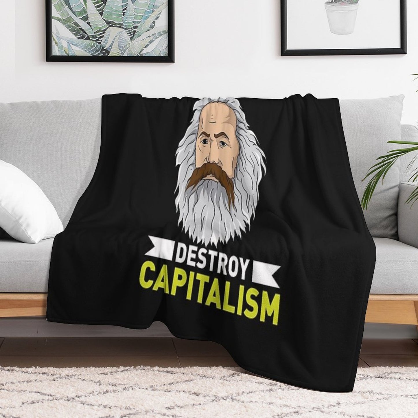 KARL MARX Destroy Capitalism Throw Blanket