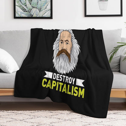 KARL MARX Destroy Capitalism Throw Blanket