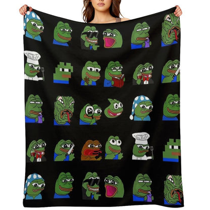 Pepe Peepo Variety Set (16 Pepes Edition) Throw Blanket