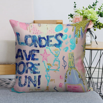 Blondes Have More Fun Linen Throw Pillow Cover