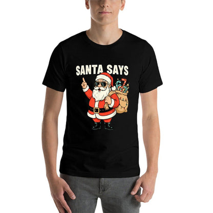 Funny Christmas Santa Says 67 Six Seven Meme  Summer-ready Fabric T-Shirt