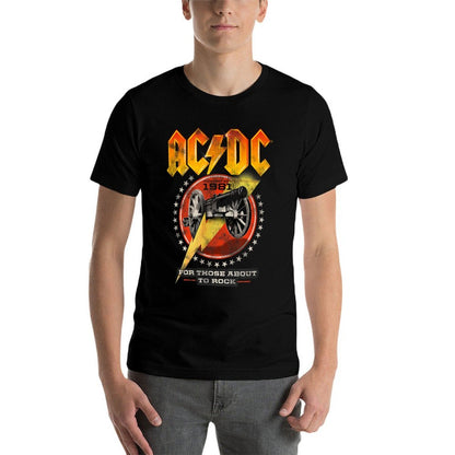 ACDC Rock Music Band For Those About To Rock 1981  Slim-fit Cut T-Shirt