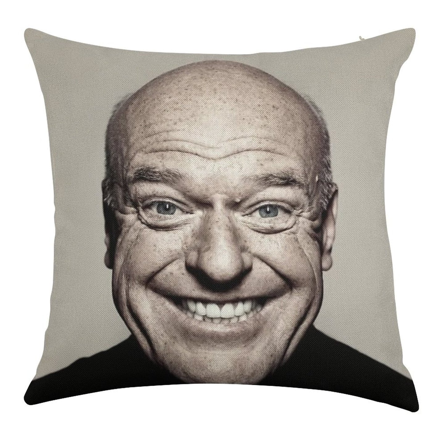 Hank Schrader Dean Norris Happy Face Linen Throw Pillow Cover