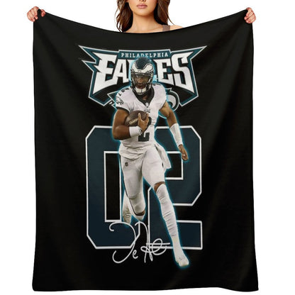 Jalen Hurts Football Signature Vintage Retro 80s 90s Rap Style Perfect Gift For Football Lovers Throw Blanket