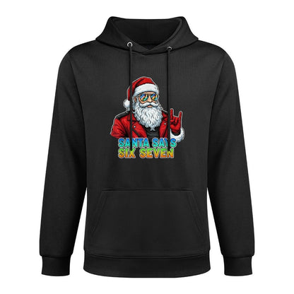 Santa Says Six Seven Christmas 67 Funny Holiday Machine Washable Hoodie