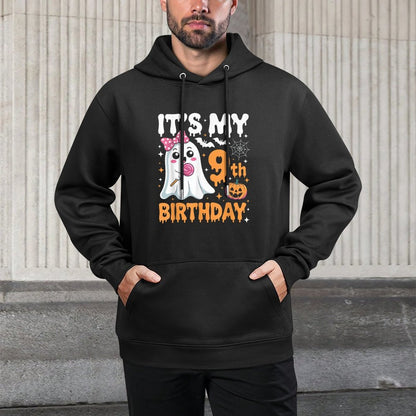 Its My 9th Birthday 9 Years Old Ghost Pumpkin Halloween Pilling-Resistant Hoodie