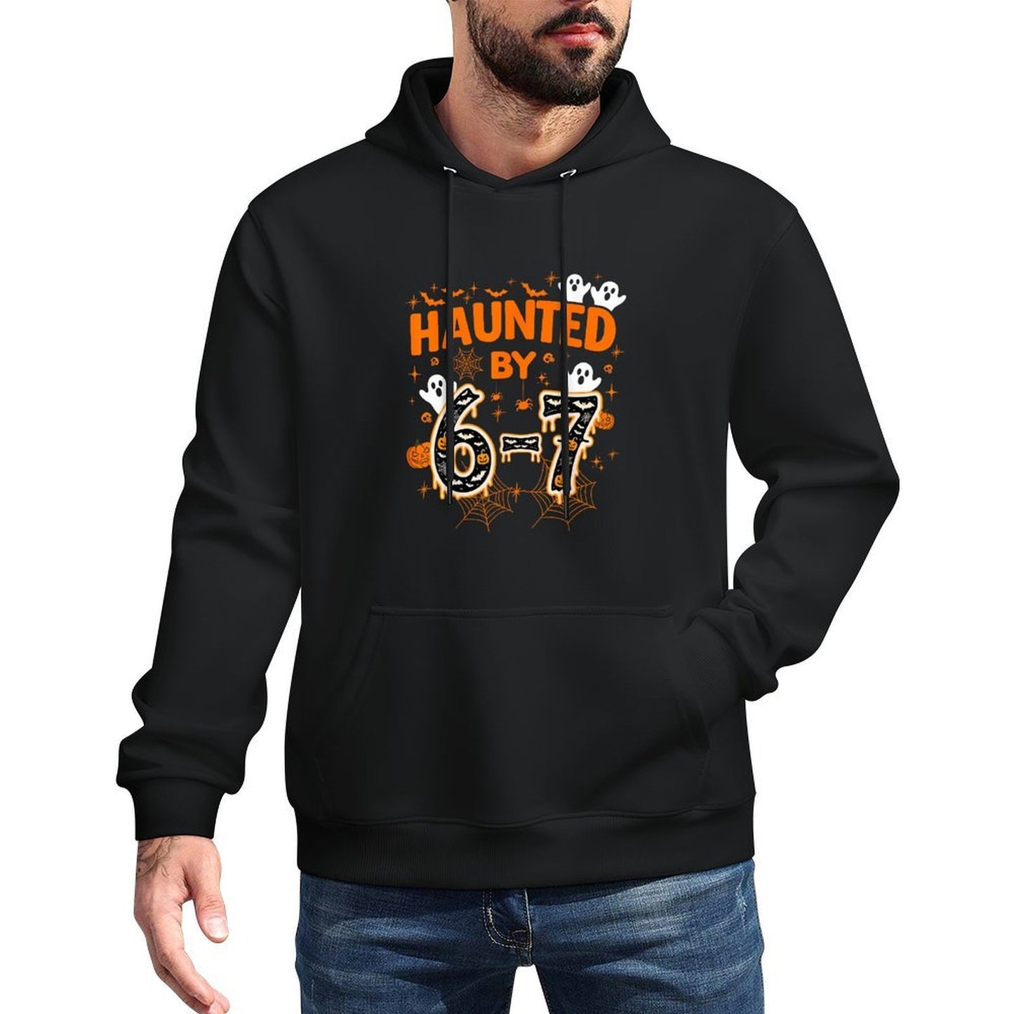 Haunted by 67 Funny Six Seven Meme Spooky Ghost Halloween Shape Retention Hoodie