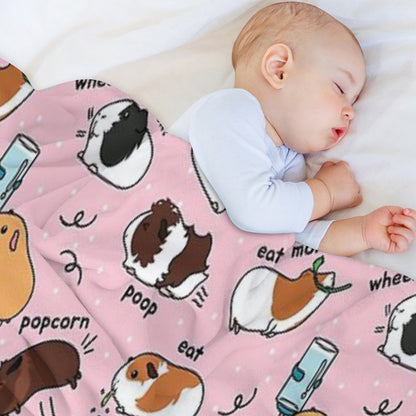 Guinea Pig Daily To-Do List - Pink Background Throw Blanket