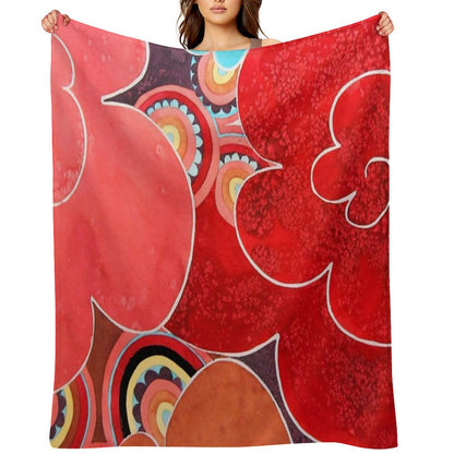 Abstract Flowers Throw Blanket