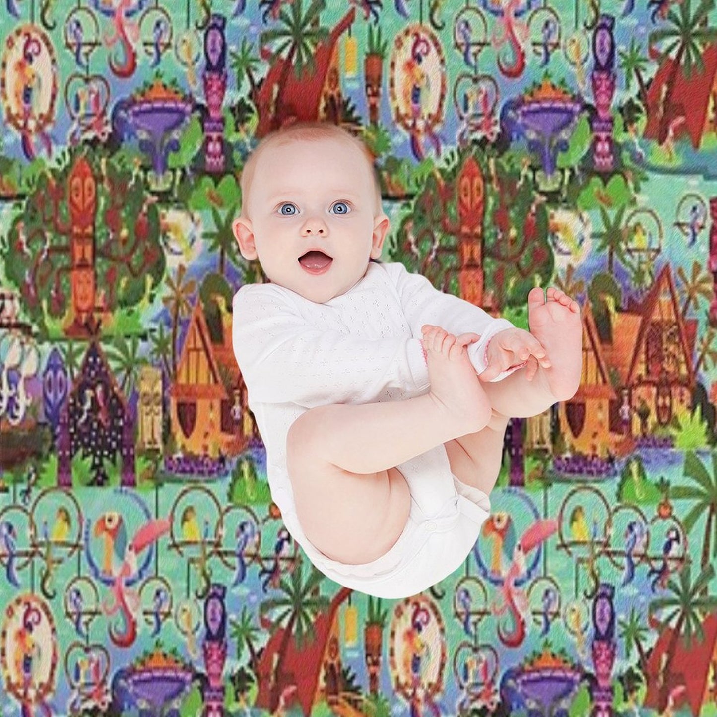 The ORIGINAL Enchanted Tiki Room Collage Throw Blanket