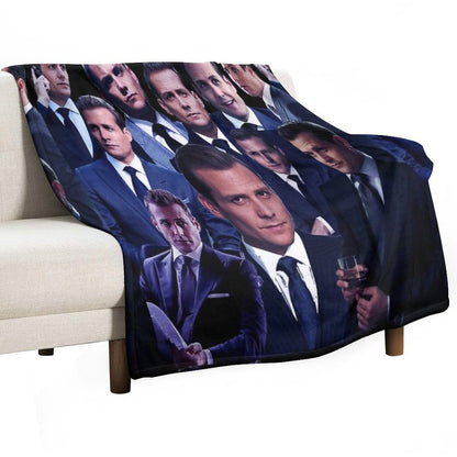 Harvey Specter Suits Collage Tribute Design 2022 Throw Blanket