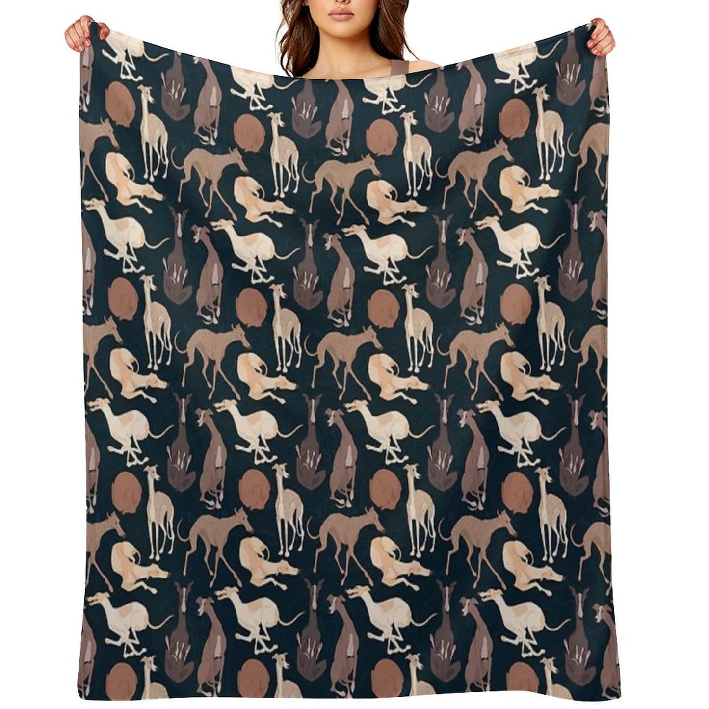 Whippet Good - Dark Throw Blanket