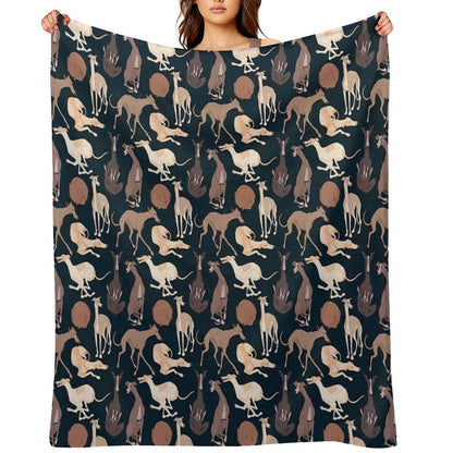 Whippet Good - Dark Throw Blanket