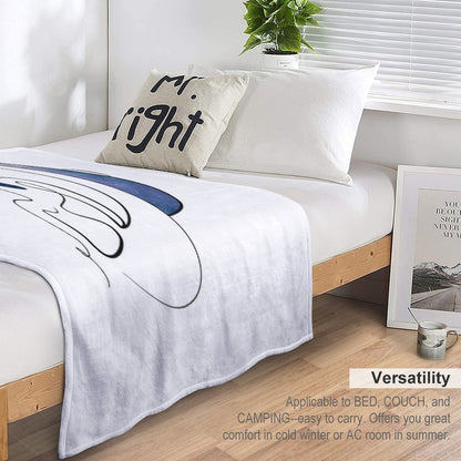 Copy of Hearing Aid Line Art with Blue Sky And Clouds Throw Blanket