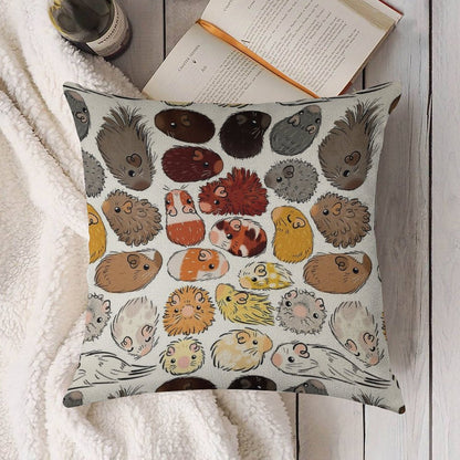 Guinea Pig Gradient Linen Throw Pillow Cover
