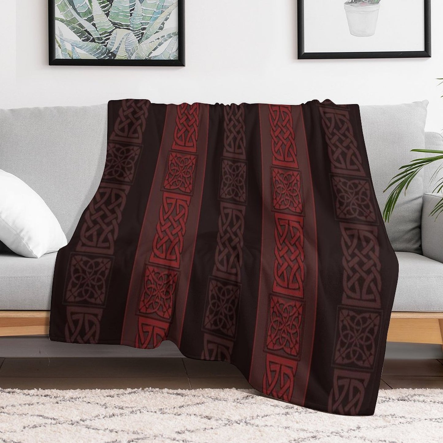 Viking Dark Red Throw Blanket