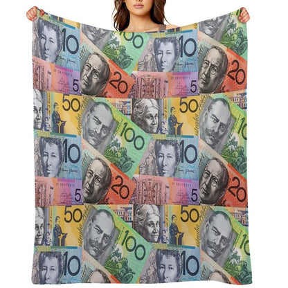 Australian Dollars Throw Blanket