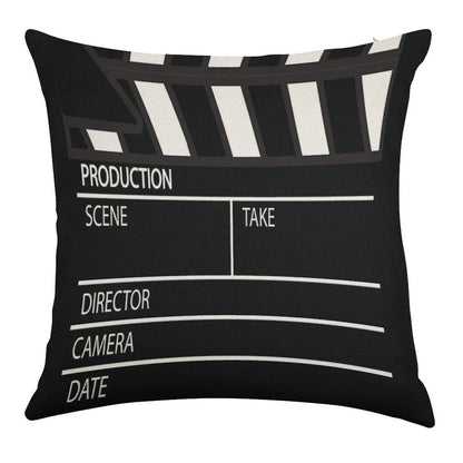 Clapper Board Linen Throw Pillow Cover