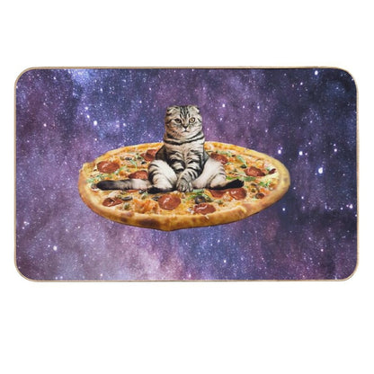Pizza Cat in Space  Anti-Trip Bath Mat