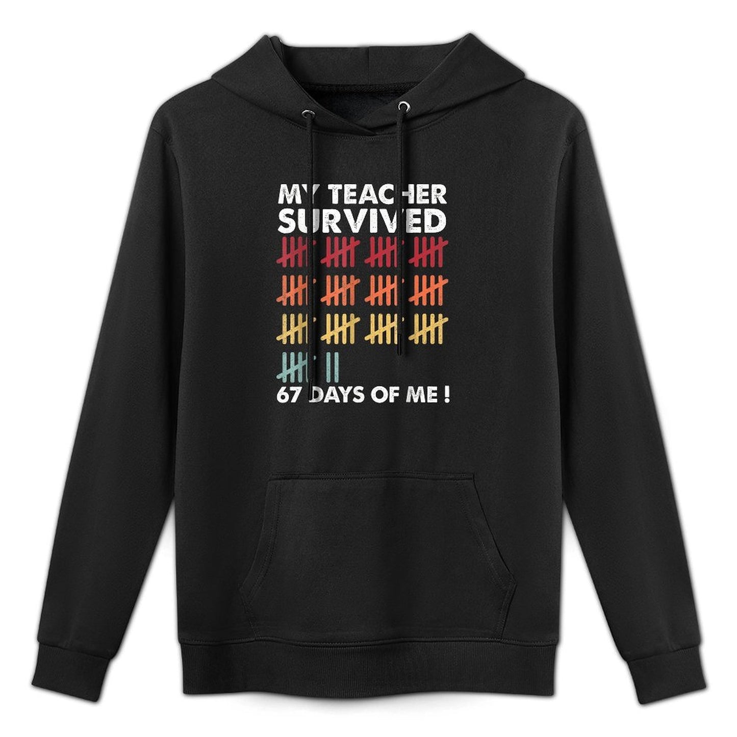 My Teacher Survived 67 Days of Me School Funny Kids Costume Shape Retention Hoodie