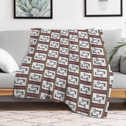 Pair of Keys (cross Stitch Style) Throw Blanket